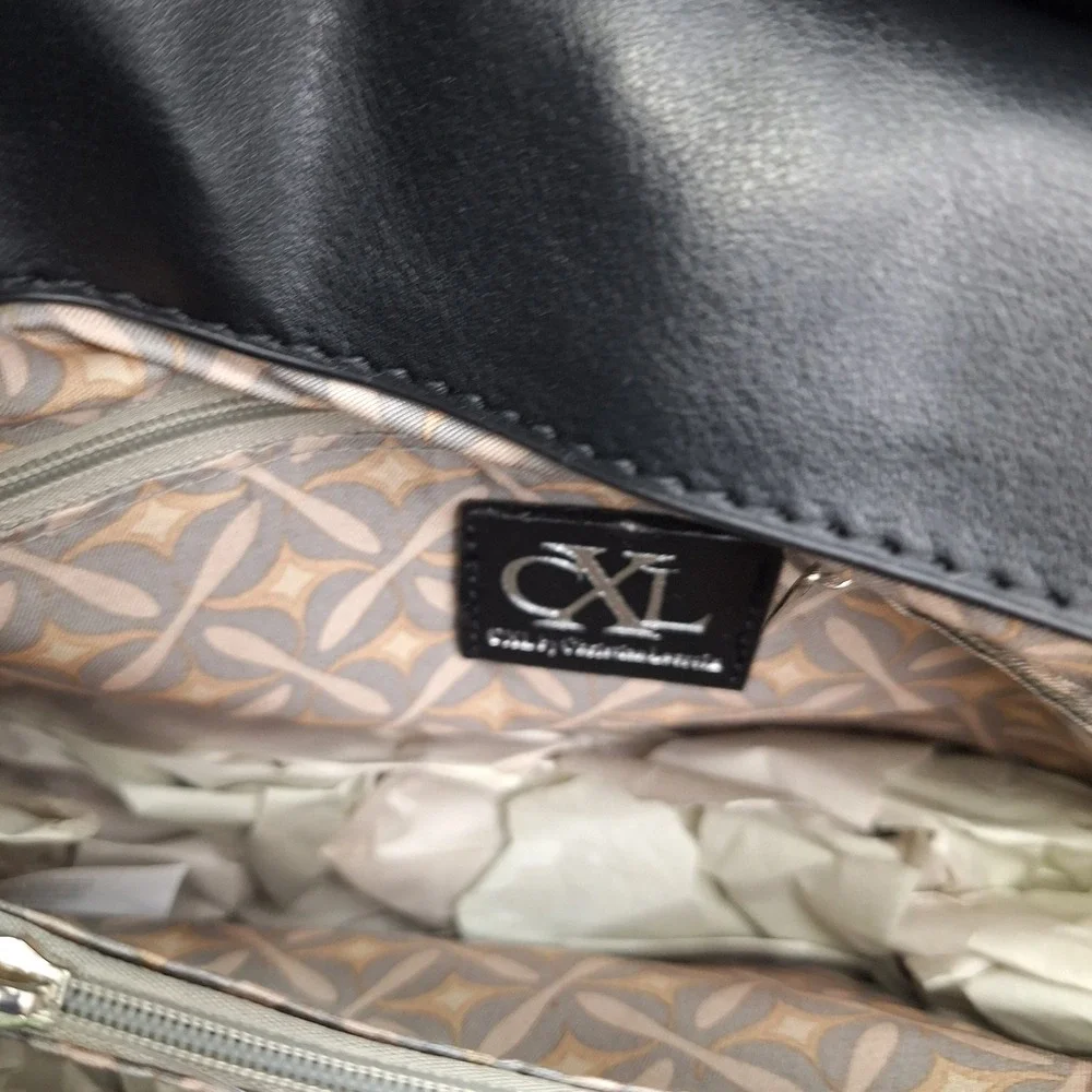 Christian Lacroix Satchel Large Black‎ Python Sable Prism Handbag Elegant